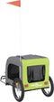 vidaXL - Hondenfietstrailer - oxford - stof - en - ijzer - groen - en - grijs