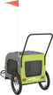 vidaXL - Hondenfietstrailer - oxford - stof - en - ijzer - groen - en - grijs