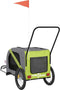 vidaXL - Hondenfietstrailer - oxford - stof - en - ijzer - groen - en - grijs