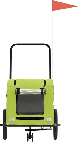 vidaXL - Hondenfietstrailer - oxford - stof - en - ijzer - groen