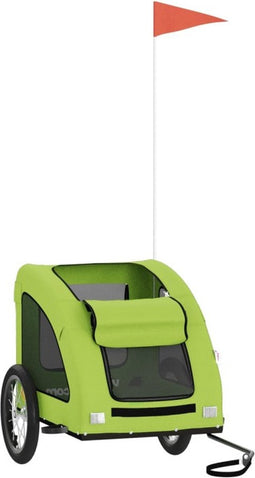 vidaXL - Hondenfietstrailer - oxford - stof - en - ijzer - groen