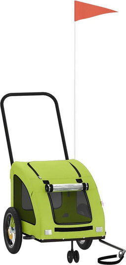 vidaXL - Hondenfietstrailer - oxford - stof - en - ijzer - groen