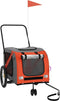 vidaXL - Hondenfietstrailer - oxford - stof - en - ijzer - oranje - en - grijs