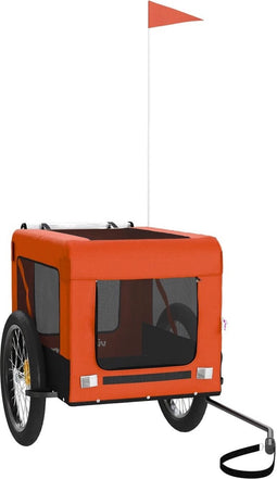 vidaXL - Hondenfietstrailer - oxford - stof - en - ijzer - oranje - en - zwart