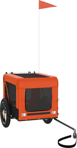 vidaXL - Hondenfietstrailer - oxford - stof - en - ijzer - oranje - en - zwart