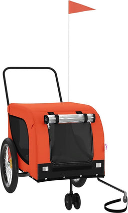 vidaXL - Hondenfietstrailer - oxford - stof - en - ijzer - oranje - en - zwart