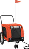 vidaXL - Hondenfietstrailer - oxford - stof - en - ijzer - oranje - en - zwart