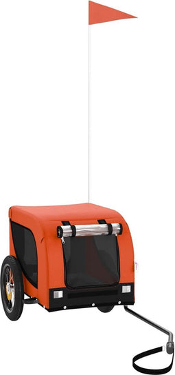 vidaXL - Hondenfietstrailer - oxford - stof - en - ijzer - oranje - en - zwart