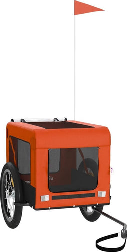 vidaXL - Hondenfietstrailer - oxford - stof - en - ijzer - oranje - en - zwart