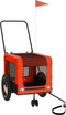 vidaXL - Hondenfietstrailer - oxford - stof - en - ijzer - oranje - en - zwart