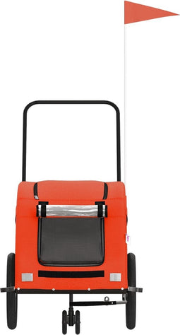 vidaXL - Hondenfietstrailer - oxford - stof - en - ijzer - oranje - en - grijs