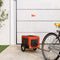 vidaXL - Hondenfietstrailer - oxford - stof - en - ijzer - oranje - en - zwart