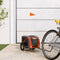 vidaXL - Hondenfietstrailer - oxford - stof - en - ijzer - oranje - en - grijs