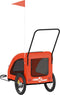 vidaXL - Hondenfietstrailer - oxford - stof - en - ijzer - oranje - en - grijs