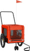 vidaXL - Hondenfietstrailer - oxford - stof - en - ijzer - oranje - en - zwart
