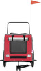 vidaXL - Hondenfietstrailer - oxford - stof - en - ijzer - rood - en - grijs