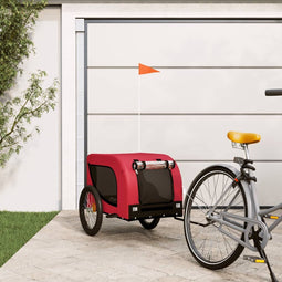 vidaXL - Hondenfietstrailer - oxford - stof - en - ijzer - rood - en - zwart