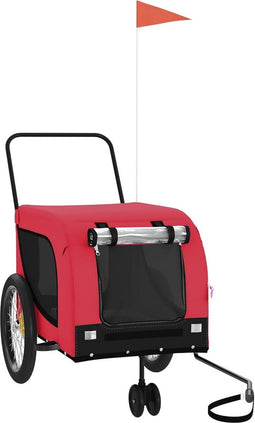 vidaXL - Hondenfietstrailer - oxford - stof - en - ijzer - rood - en - zwart