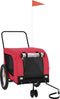 vidaXL - Hondenfietstrailer - oxford - stof - en - ijzer - rood - en - zwart