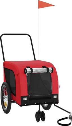 vidaXL - Hondenfietstrailer - oxford - stof - en - ijzer - rood - en - zwart