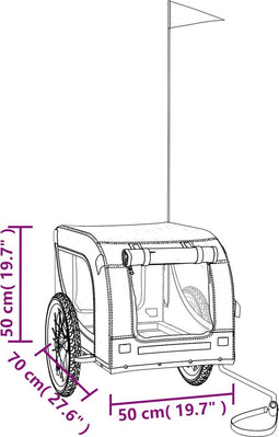 vidaXL - Hondenfietstrailer - oxford - stof - en - ijzer - rood - en - zwart