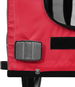 vidaXL - Hondenfietstrailer - oxford - stof - en - ijzer - rood - en - grijs