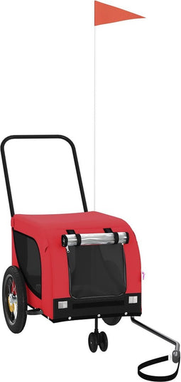 vidaXL - Hondenfietstrailer - oxford - stof - en - ijzer - rood - en - zwart