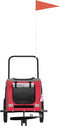 vidaXL - Hondenfietstrailer - oxford - stof - en - ijzer - rood - en - zwart