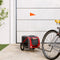 vidaXL - Hondenfietstrailer - oxford - stof - en - ijzer - rood - en - grijs