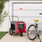 vidaXL - Hondenfietstrailer - oxford - stof - en - ijzer - rood - en - grijs