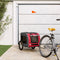 vidaXL - Hondenfietstrailer - oxford - stof - en - ijzer - rood - en - grijs