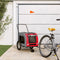 vidaXL - Hondenfietstrailer - oxford - stof - en - ijzer - rood - en - grijs