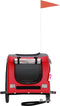vidaXL - Hondenfietstrailer - oxford - stof - en - ijzer - rood - en - grijs