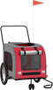 vidaXL - Hondenfietstrailer - oxford - stof - en - ijzer - rood - en - grijs