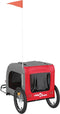 vidaXL - Hondenfietstrailer - oxford - stof - en - ijzer - rood - en - grijs