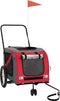 vidaXL - Hondenfietstrailer - oxford - stof - en - ijzer - rood - en - grijs