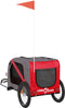 vidaXL - Hondenfietstrailer - oxford - stof - en - ijzer - rood - en - grijs