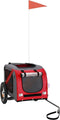 vidaXL - Hondenfietstrailer - oxford - stof - en - ijzer - rood - en - grijs
