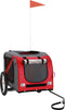 vidaXL - Hondenfietstrailer - oxford - stof - en - ijzer - rood - en - grijs