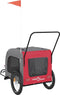 vidaXL - Hondenfietstrailer - oxford - stof - en - ijzer - rood - en - grijs