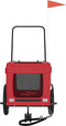 vidaXL - Hondenfietstrailer - oxford - stof - en - ijzer - rood - en - zwart