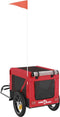 vidaXL - Hondenfietstrailer - oxford - stof - en - ijzer - rood - en - zwart