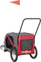 vidaXL - Hondenfietstrailer - oxford - stof - en - ijzer - rood - en - grijs