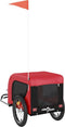 vidaXL - Hondenfietstrailer - oxford - stof - en - ijzer - rood - en - zwart