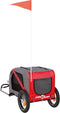 vidaXL - Hondenfietstrailer - oxford - stof - en - ijzer - rood - en - grijs