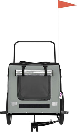 vidaXL - Hondenfietstrailer - oxford - stof - en - ijzer - zwart - en - grijs