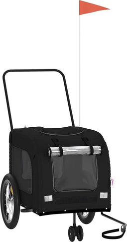 vidaXL - Hondenfietstrailer - oxford - stof - en - ijzer - zwart