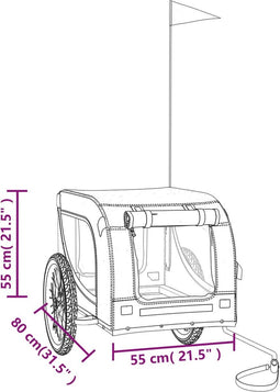 vidaXL - Hondenfietstrailer - oxford - stof - en - ijzer - zwart