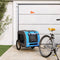 vidaXL - Hondenfietstrailer - oxfordstof - en - ijzer - blauw - en - grijs