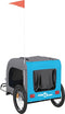 vidaXL - Hondenfietstrailer - oxfordstof - en - ijzer - blauw - en - grijs